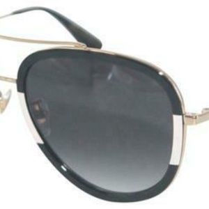 GUCCI Black/White GG0062S 006 Aviator Sunglasses